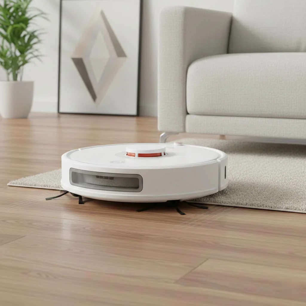 Makita robot vacuum cleaning a large industrial floor