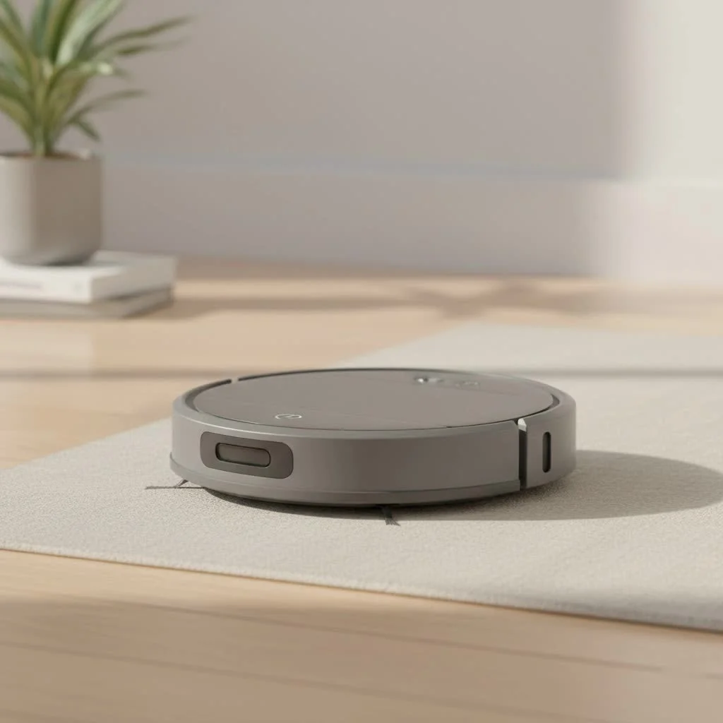 BR151 robot vacuum cleaning a modern living room floor