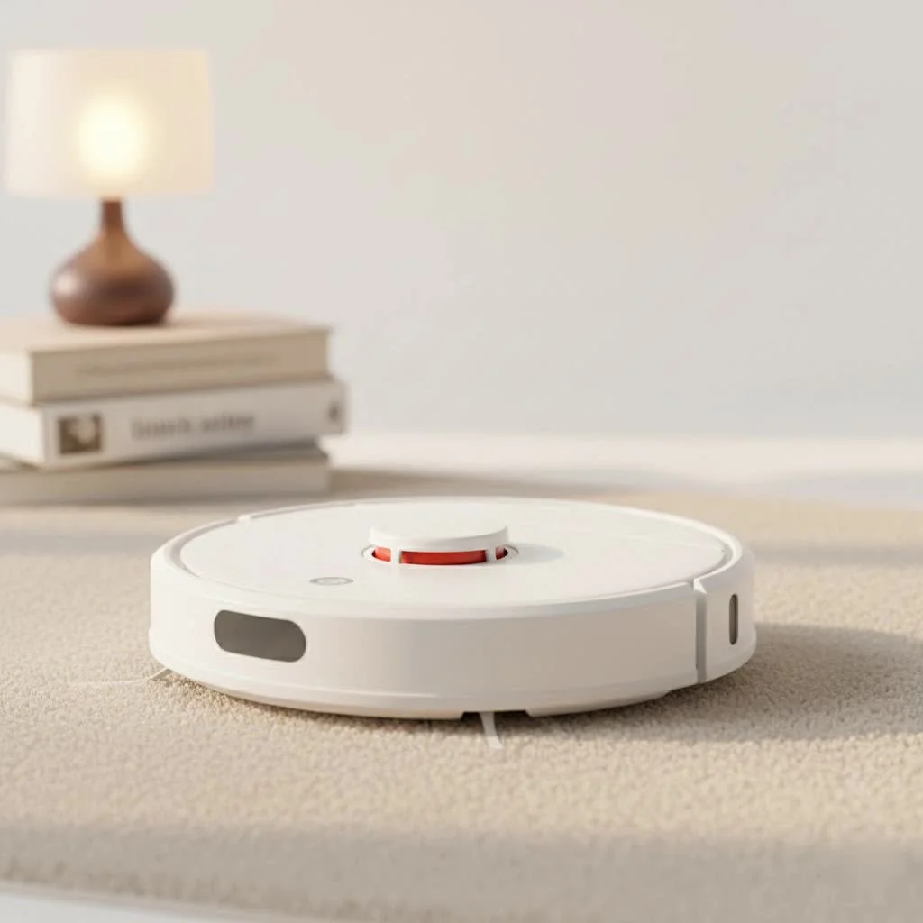 Makita robot vacuum cleaner operating in a large, open commercial space