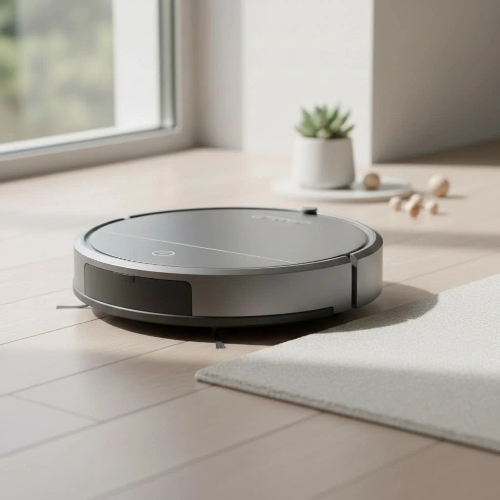 Shark ION Robot Vacuum cleaning a living room floor
