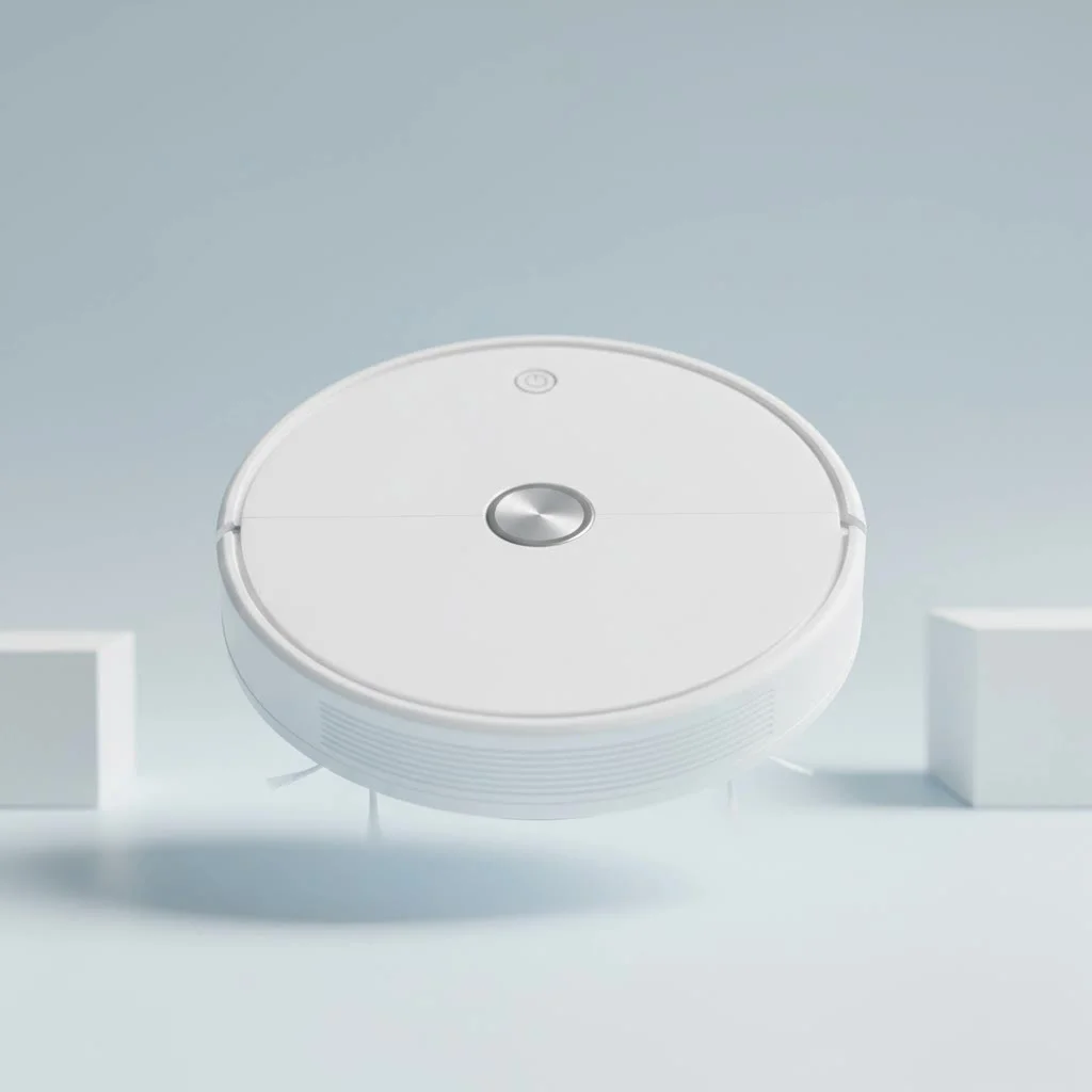 Shark robot vacuum and mop cleaning a modern living room