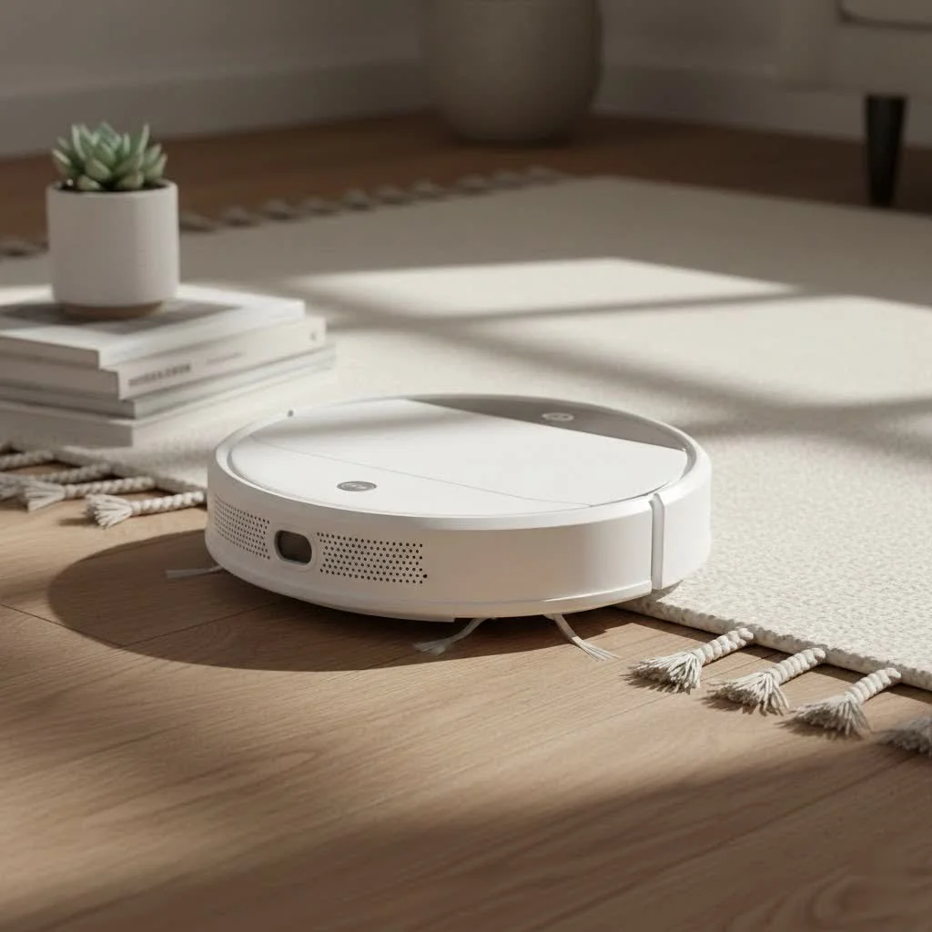 Dreame robot vacuum cleaning a modern living room